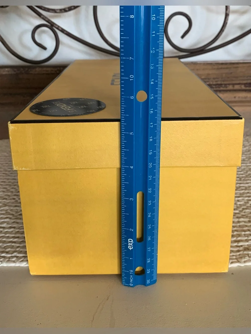 Authentic Fendi Roma Yellow Shoe Box (empty) Black Logo. Closet Decor / Upgrade!